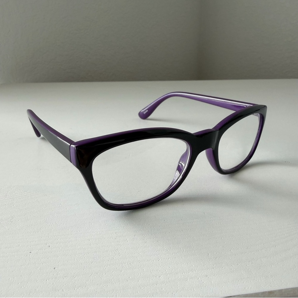 NWOT “Loft Outlet” Dark Purple/Black +1 Strength Reading Glasses, Readers